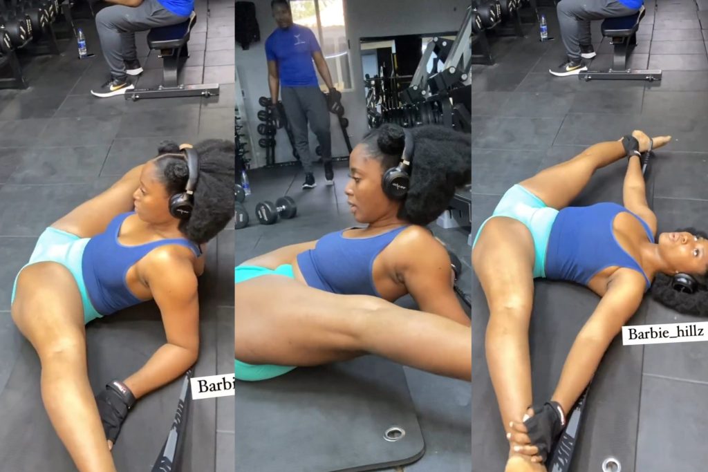 Lady Performs An Extreme Workout In The Gym (Video)