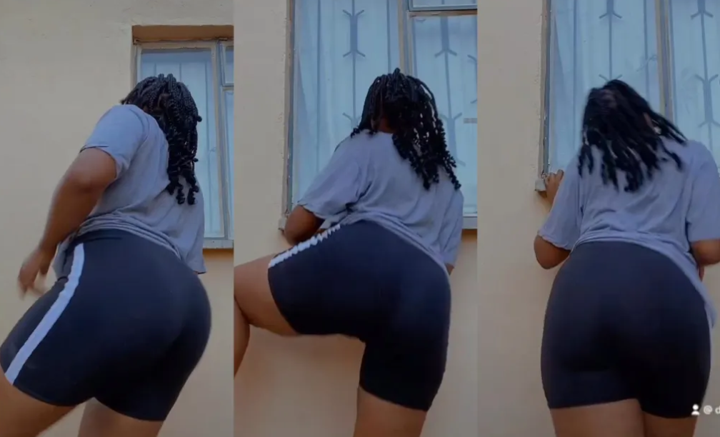 The beautiful Lady displays a new trending dance step (Video)