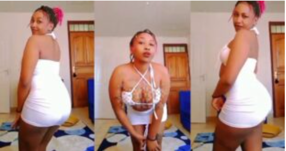 Slay queen shows her b()0bs in a trending new video (watch)