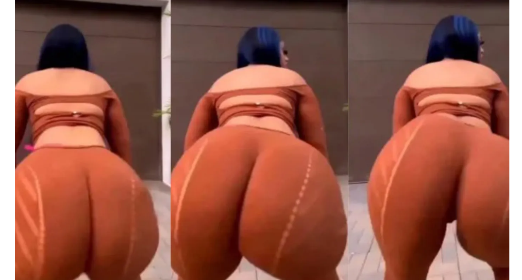 Lady with unusual big Backside causes stir online (Video)
